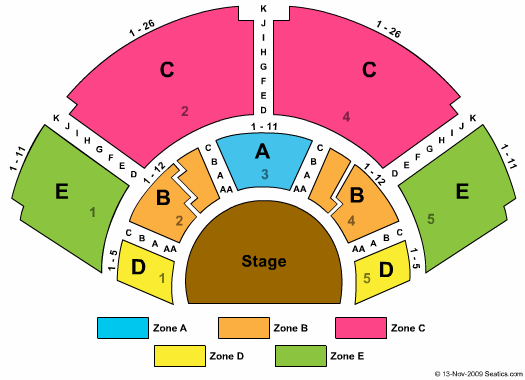 Stage Theatre - CO A Christmas Carol Zone Seating Chart